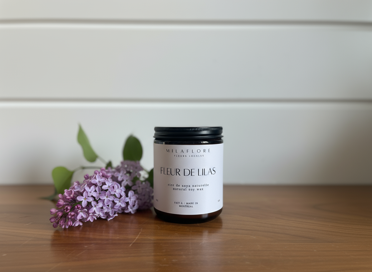 Chandelle de soya - Fleur de lilas