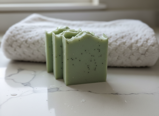 Menthe poivrée & graines de pavot – Savon artisanal rafraîchissant & exfoliant